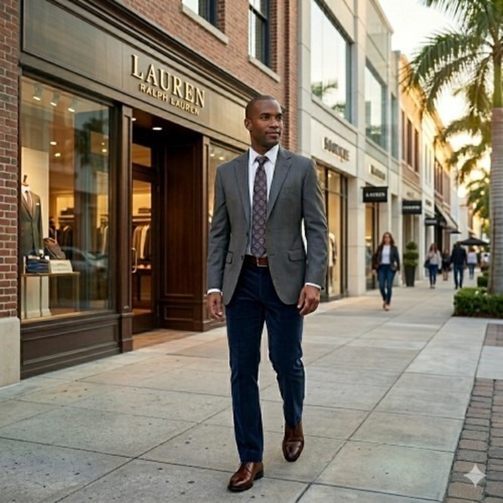 Lauren Ralph Lauren‎ Men's 100% Sharkskin Wool Charcoal Gray Jacket Size 44L